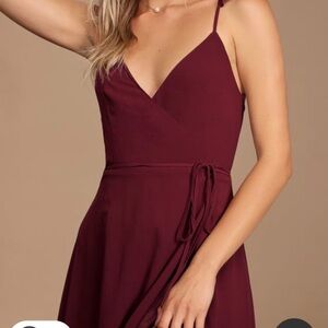 Elegant Burgundy Wrap Dress